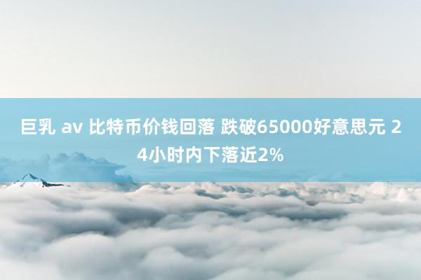 巨乳 av 比特币价钱回落 跌破65000好意思元 24小时内下落近2%