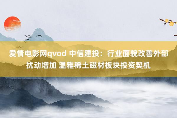 爱情电影网qvod 中信建投：行业面貌改善外部扰动增加 温雅稀土磁材板块投资契机