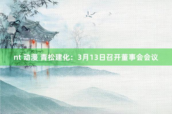 nt 动漫 青松建化：3月13日召开董事会会议